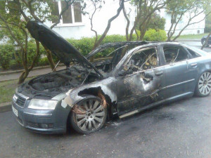 В Демидове сгорел автомобиль