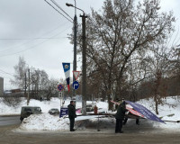 Незаконную рекламу на улице Крупской в Смоленске демонтировали