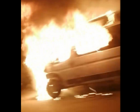 В Смоленске на видео попала объятая пламенем маршрутка