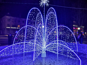 В Смоленской области появился зимний фонтан