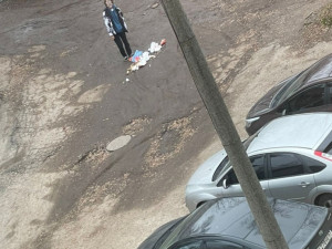 В Смоленске юнец бросил мусор на дороге