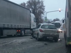 Появилось видео массовой аварии на Витебском шоссе