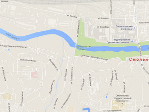 По мнению Google в Смоленске протекает рiчка Днiпро
