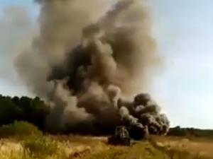 В Смоленской области сняли на видео аварию на газопроводе