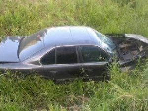 В Десногорске Смоленской области автомобиль BMW вылетел в кювет